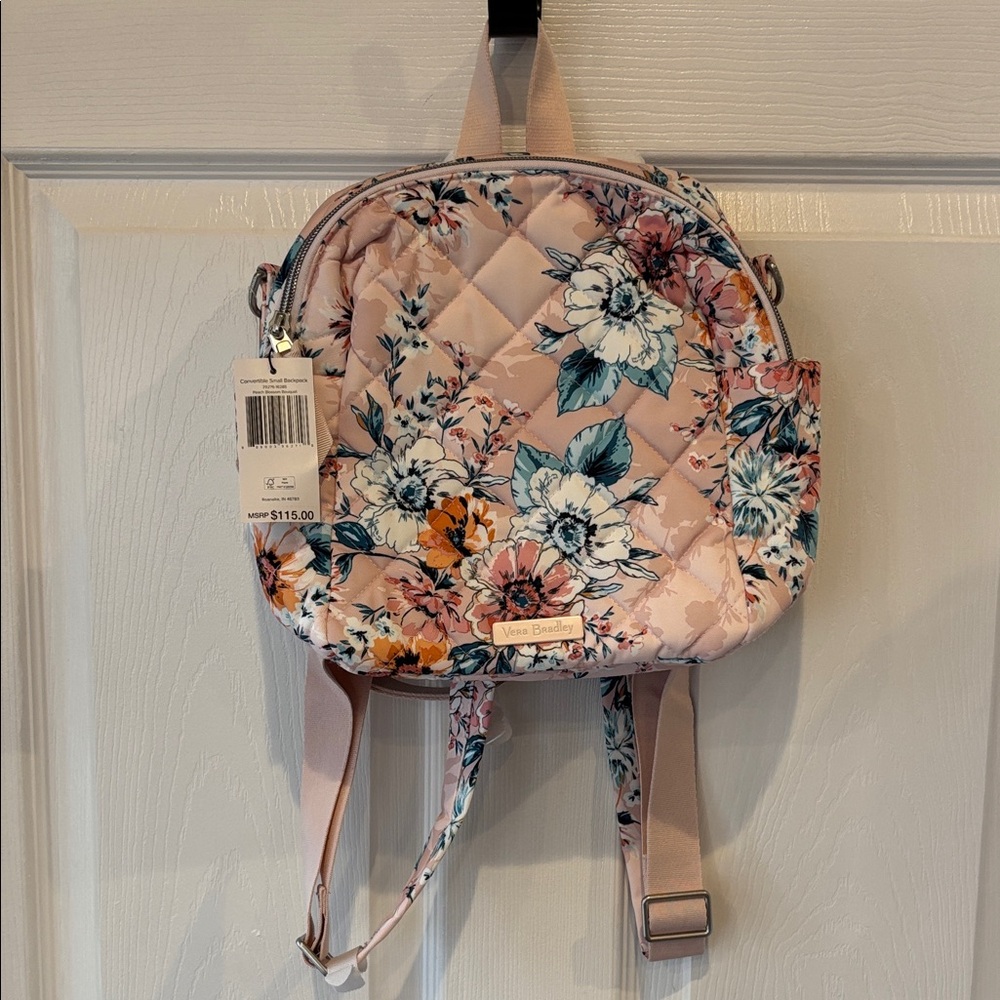 Vera Bradley Blush and Blue Floral Backpack
